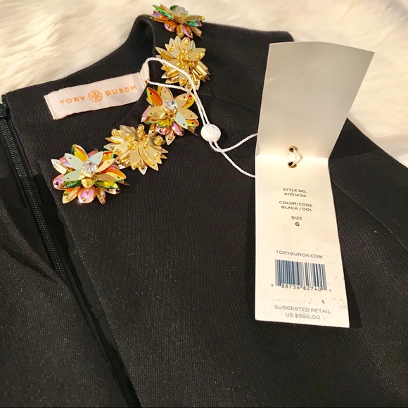 NWT Tory Burch Jeweled Neck Shift Sleeveless Dress - Picture 2 of 7